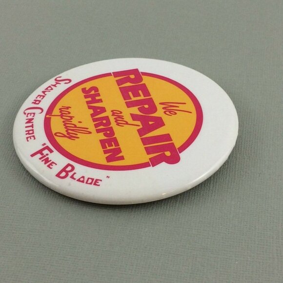 Vintage Shaver Centre Large Pin Back Button Badge Advertisement - Picture 2 of 12